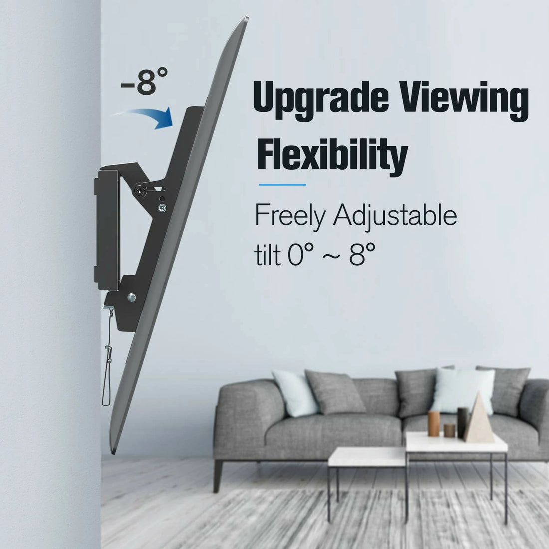 Fitmetal Tilting TV Wall Mount for 37-70" TV,Low Profile TV Mount,Hold up to 132 lbs,Max VESA 600 x 400,Fits 16'/18"/24" Studs