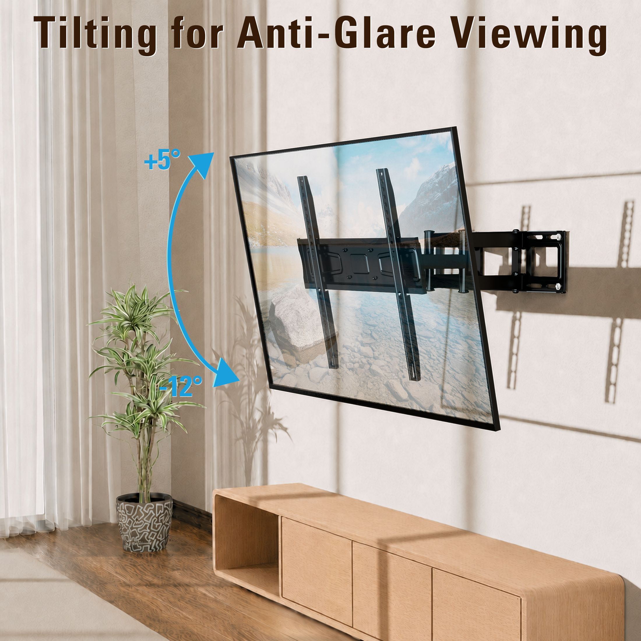 Fitmetal F24203 Full Motion TV Wall Mount for 32-70" TV, Articulating Wall Mount Bracket with Swivel,Tilt and Level, Max VESA 400x400mm, 99 lbs, Fits up to 16" Studs