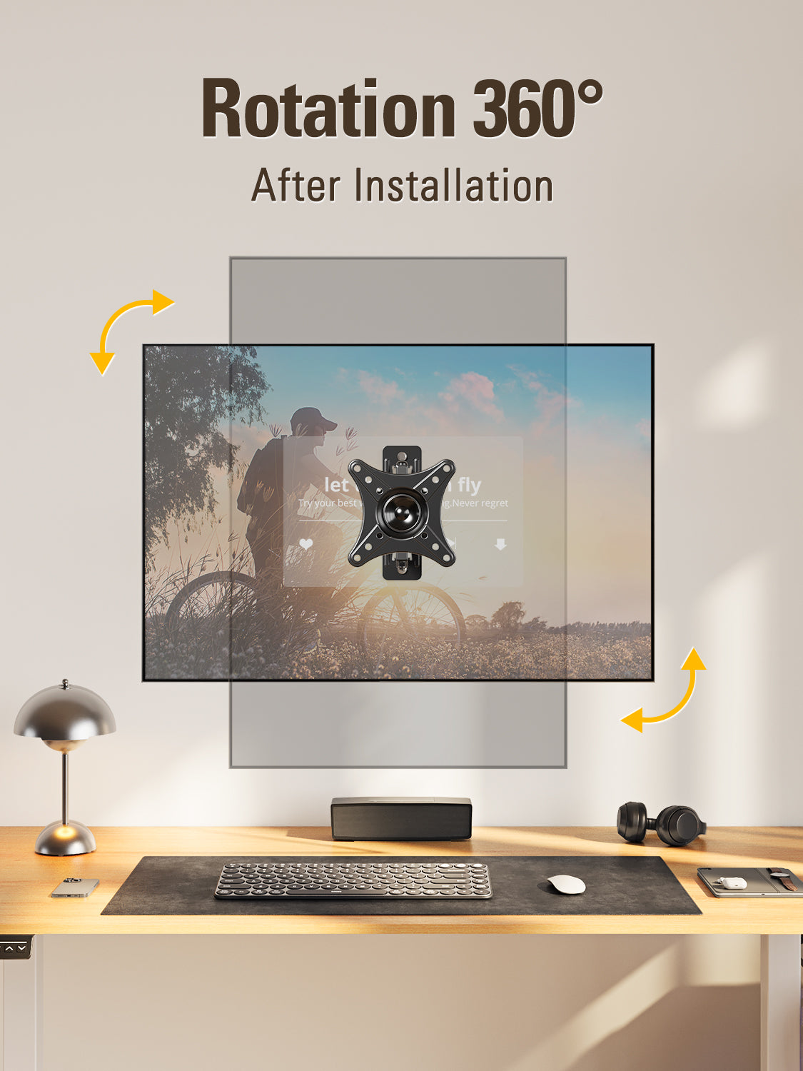 Mounting Dream Monitor Wall Mount fit 10-26" TV 15kg, VESA 50x50-100x100mm | VESA Wall Mount, TV Wall Bracket, Swivel Tilt Rotate, Full Motion Monitor Arm MD2463-02