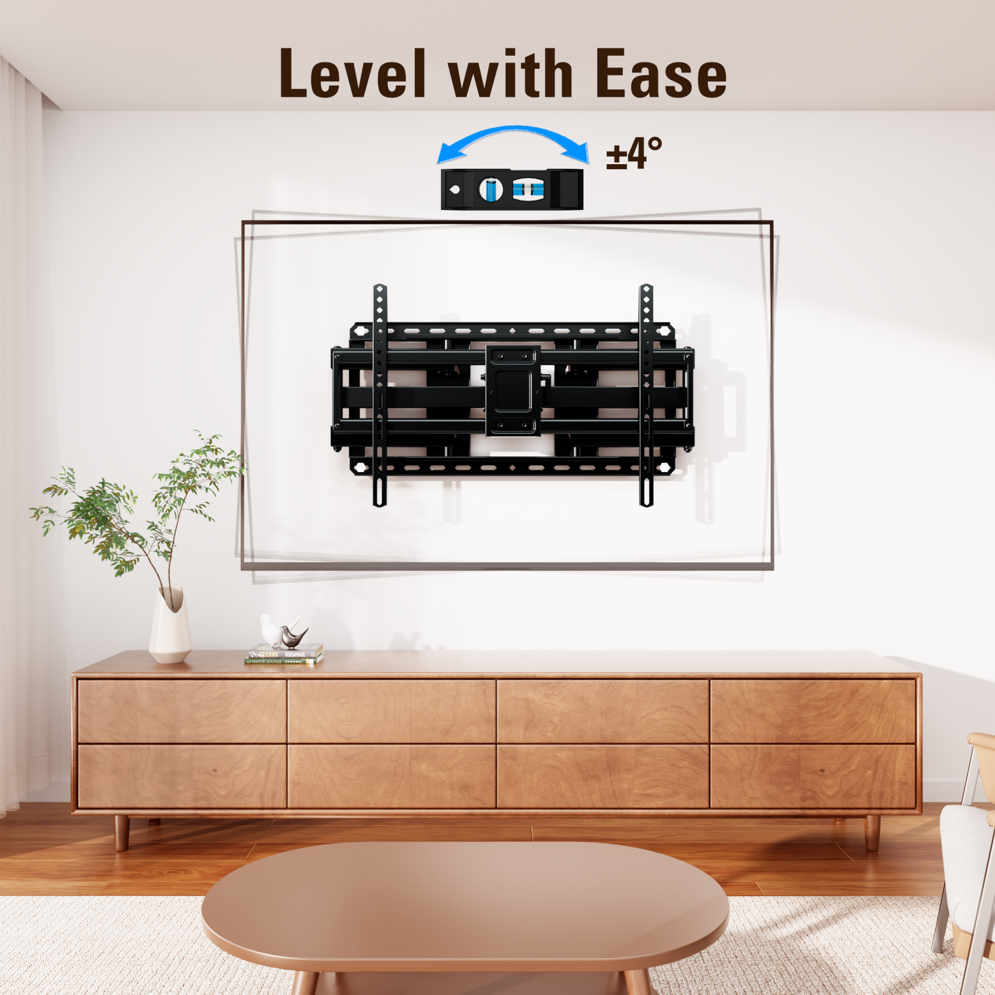 Fitmetal F27208 Full Motion TV Wall Mount for 47-92" TVs, Swivel Tilt Extension Leveling, up to 154 lbs Max VESA 600x400mm, Fits 16/18/24 inch Wood Stud