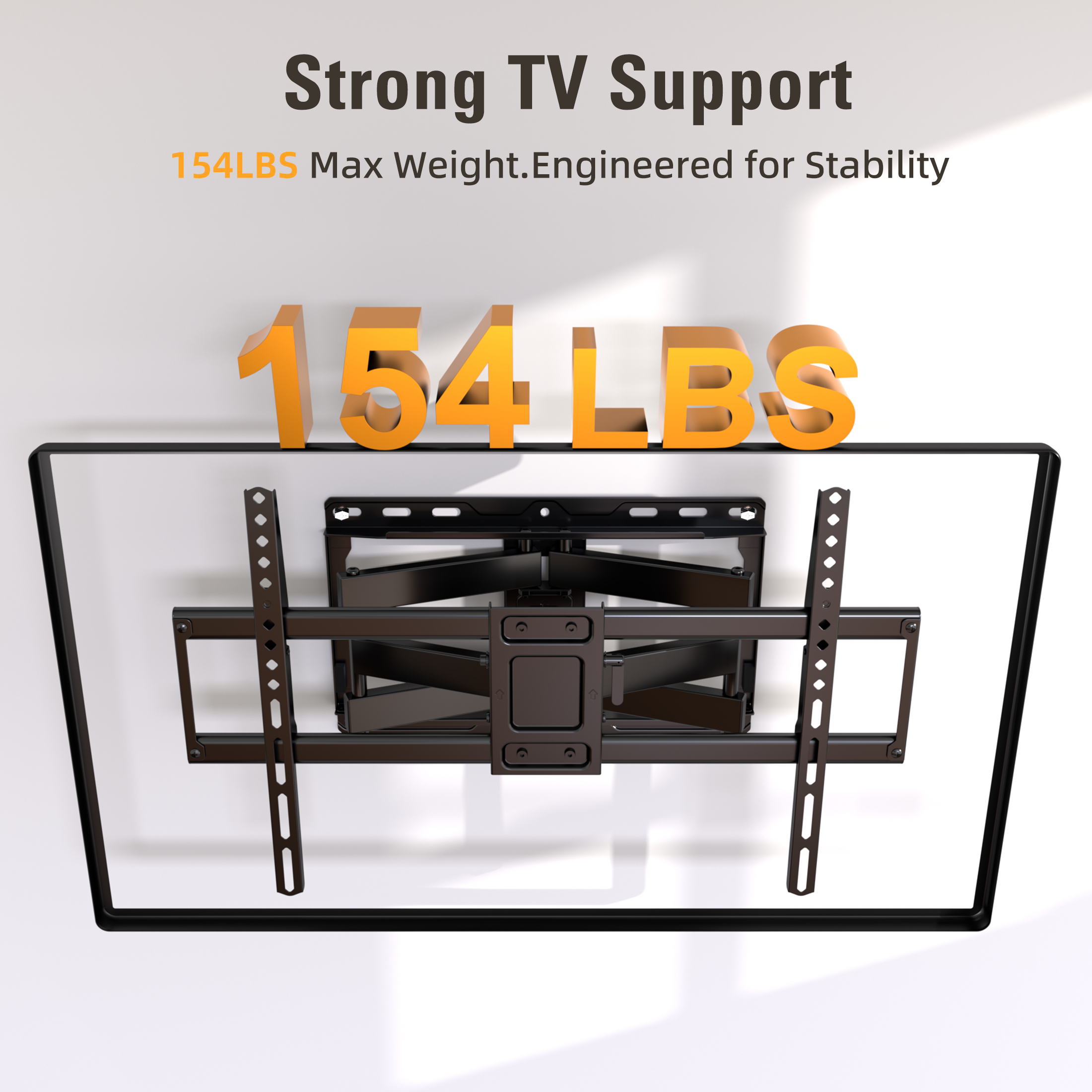 Fitmetal F27207 Large Full Motion TV Wall Mount for 47-92 inch TVs Swivels Tilts Extension Rotation Holds up to 132lbs Max VESA 600x400mm, Fit 16" Wood Stud