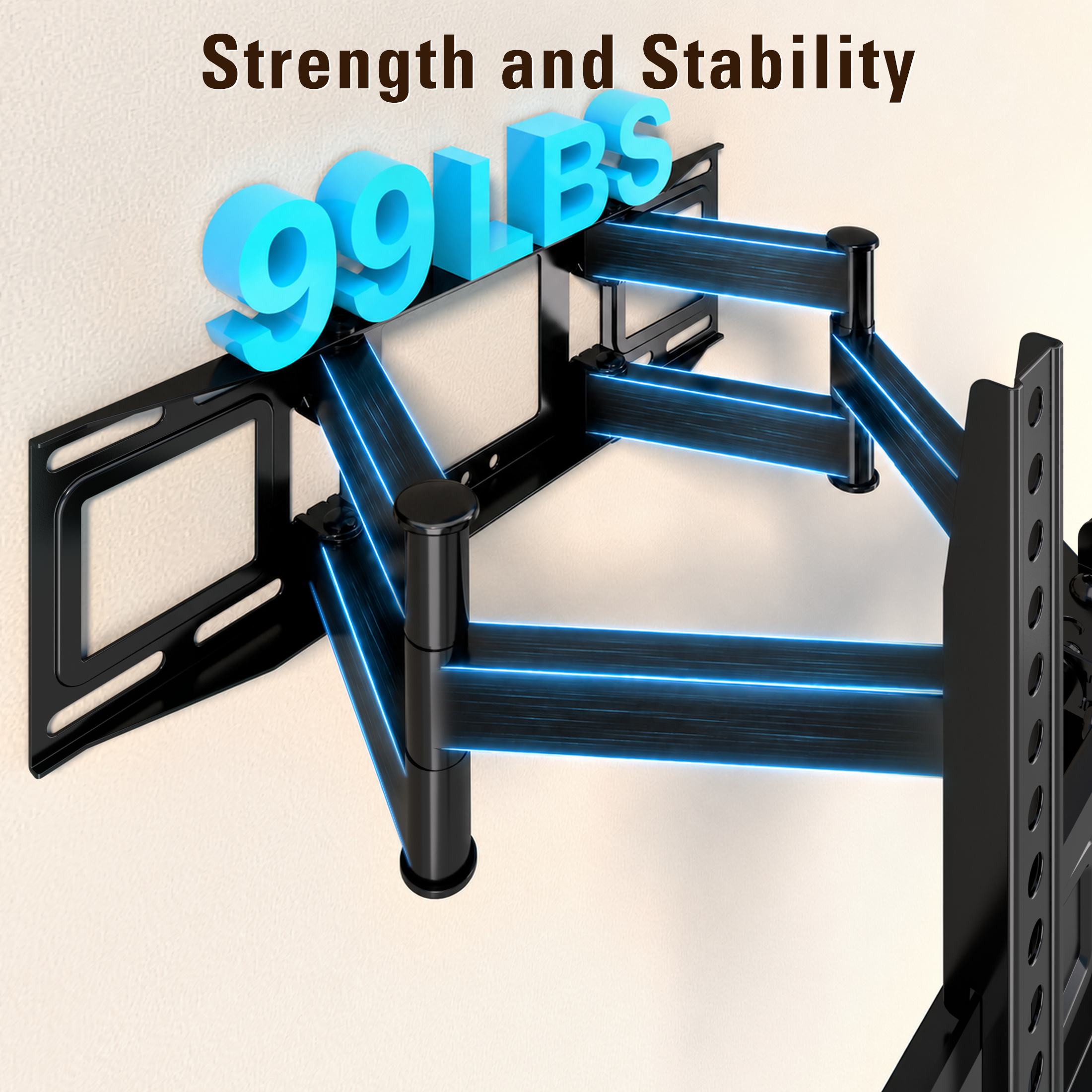 Fitmetal F24203 Full Motion TV Wall Mount for 32-70" TV, Articulating Wall Mount Bracket with Swivel,Tilt and Level, Max VESA 400x400mm, 99 lbs, Fits up to 16" Studs