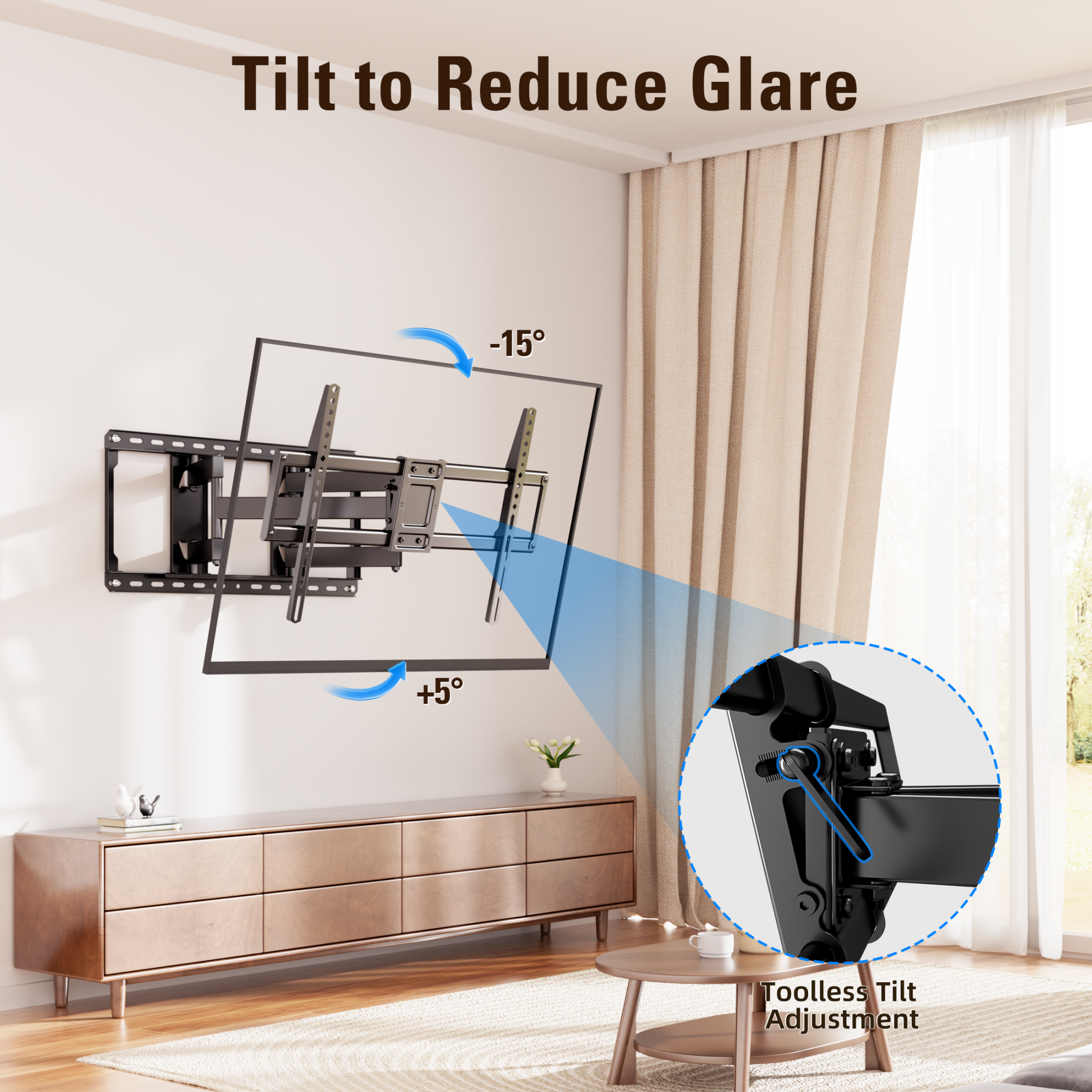 Fitmetal F27208 Full Motion TV Wall Mount for 47-92" TVs, Swivel Tilt Extension Leveling, up to 154 lbs Max VESA 600x400mm, Fits 16/18/24 inch Wood Stud
