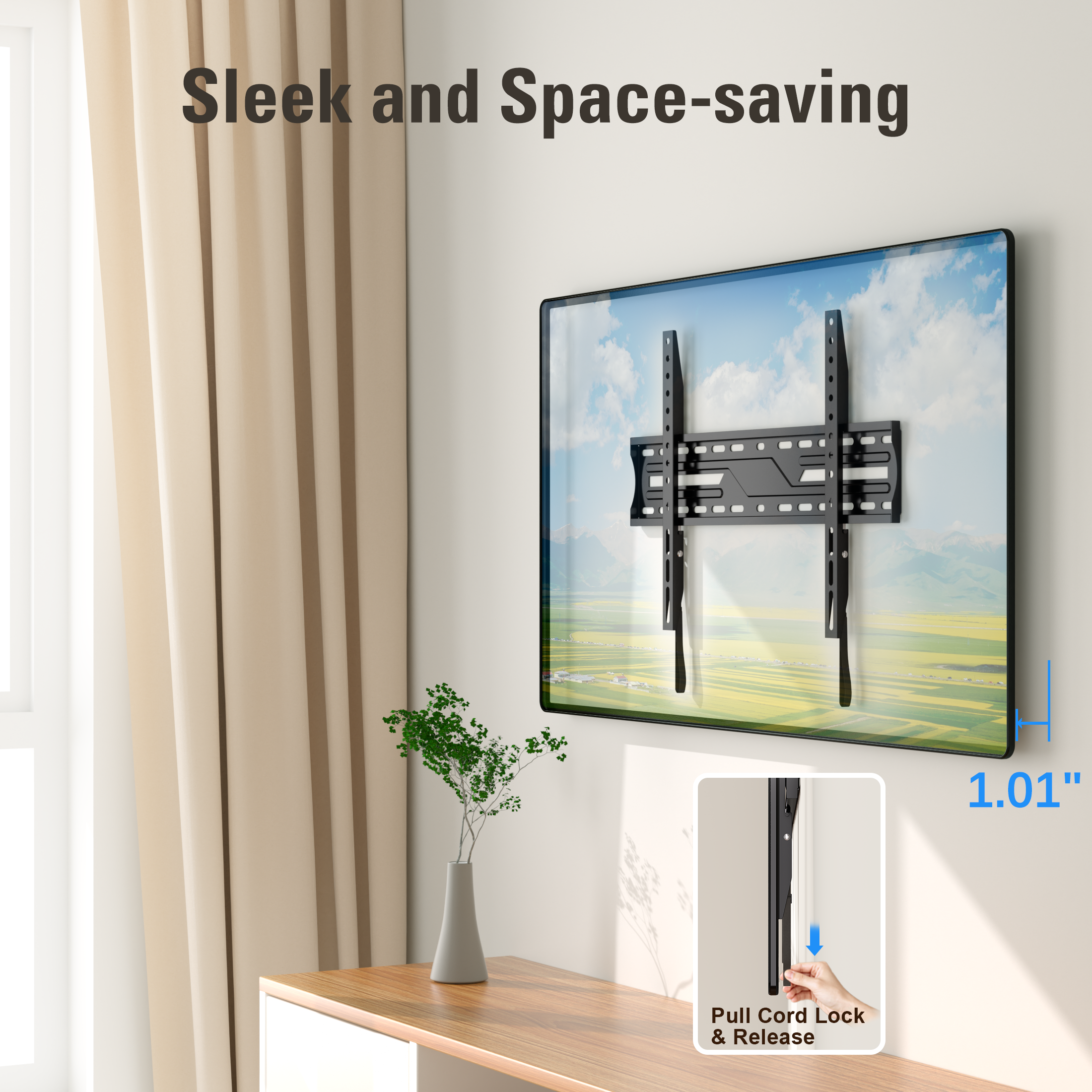 Fitmetal Large Fixed TV Wall Mount for 32" to 86" TVs, Holds up to 132 lbs,，Max VESA 600x400mm F27205