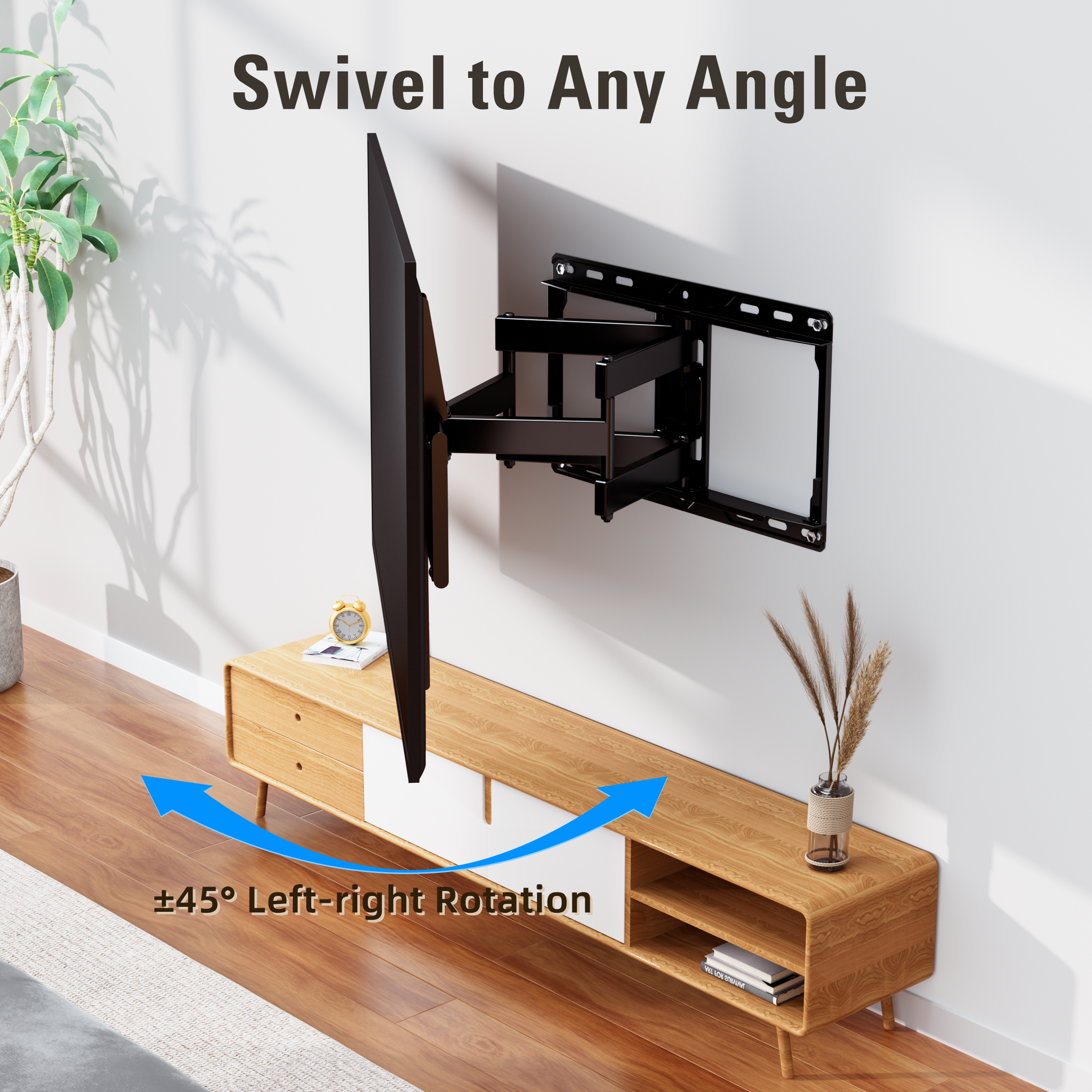 Fitmetal F27207 Large Full Motion TV Wall Mount for 47-92 inch TVs Swivels Tilts Extension Rotation Holds up to 132lbs Max VESA 600x400mm, Fit 16" Wood Stud