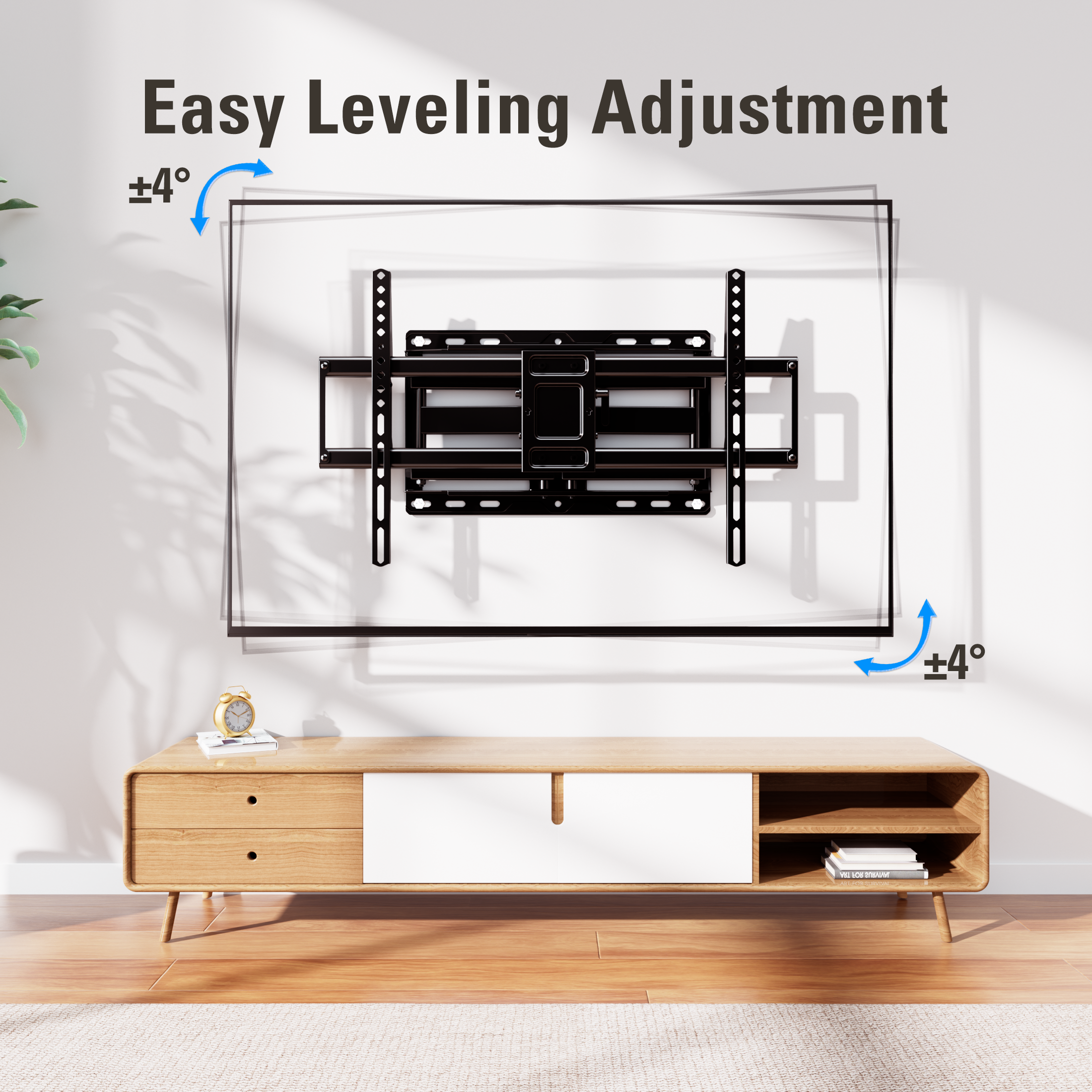 Fitmetal F27207 Large Full Motion TV Wall Mount for 47-92 inch TVs Swivels Tilts Extension Rotation Holds up to 132lbs Max VESA 600x400mm, Fit 16" Wood Stud
