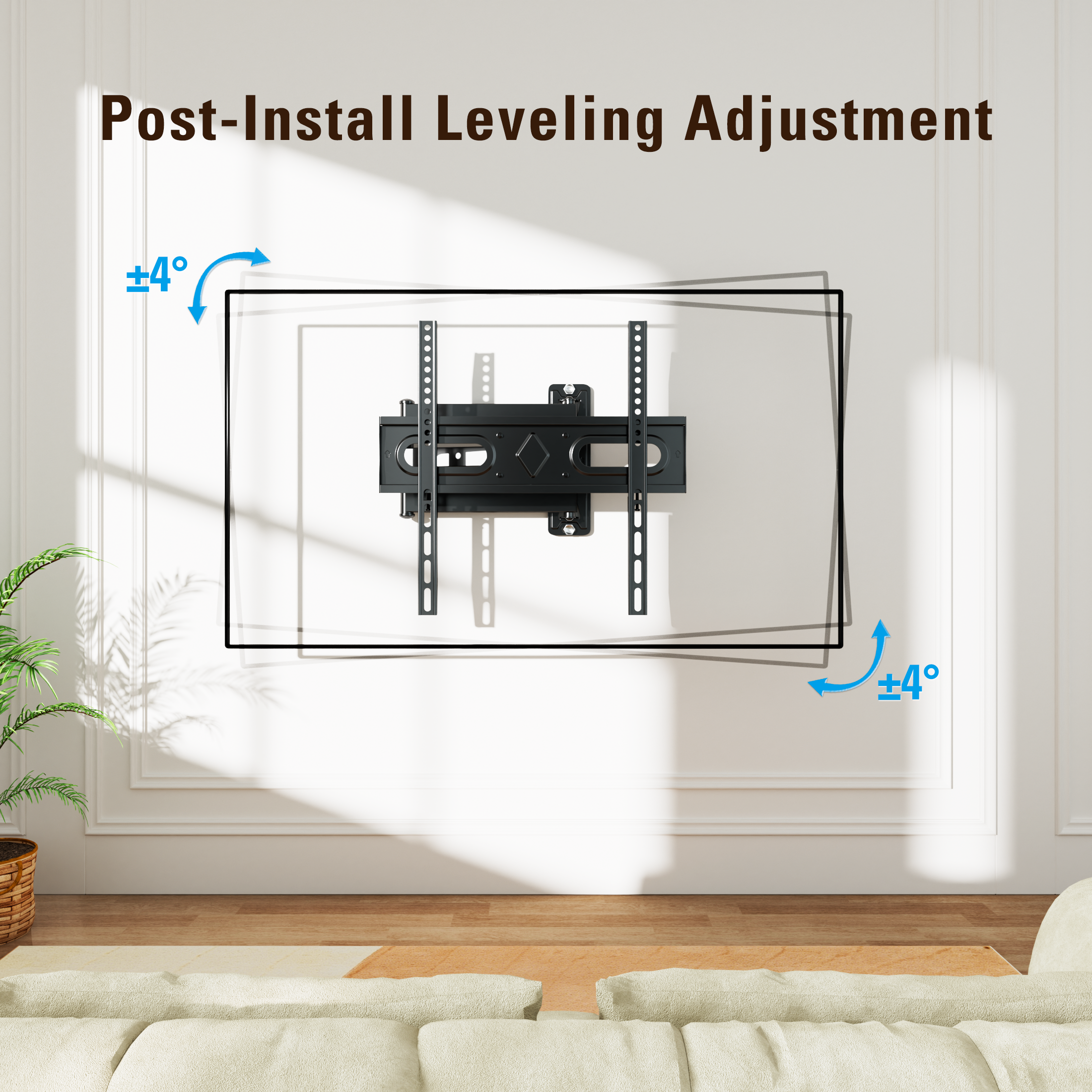 Fitmetal F24204 Full Motion TV Wall Mount for 26-65 Inch TVs, Single Stud Corner Mount Bracket with Swivel & Tilt, Holds up to 80 lbs, Max VESA 400x400mm