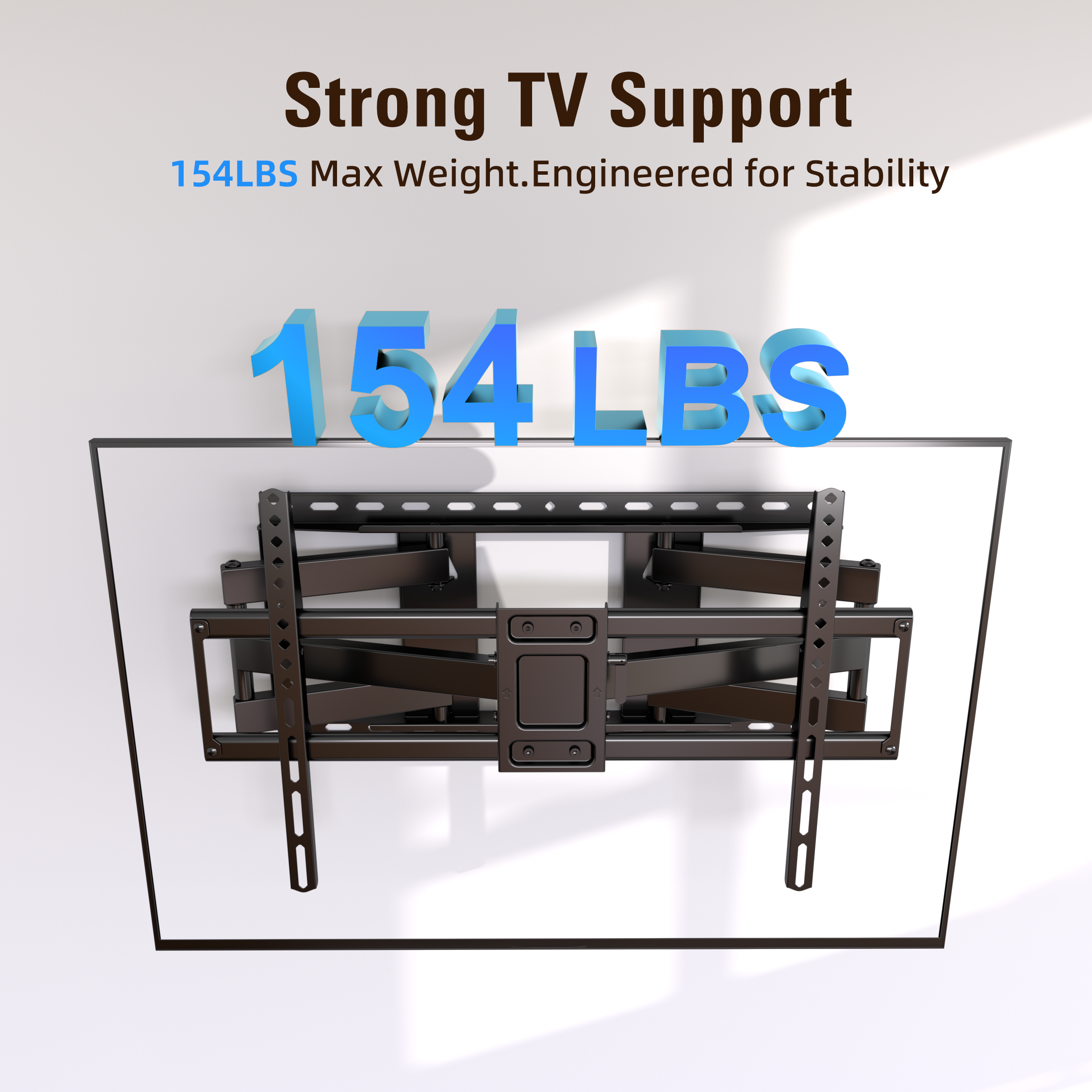 Fitmetal F27208 Full Motion TV Wall Mount for 47-92" TVs, Swivel Tilt Extension Leveling, up to 154 lbs Max VESA 600x400mm, Fits 16/18/24 inch Wood Stud