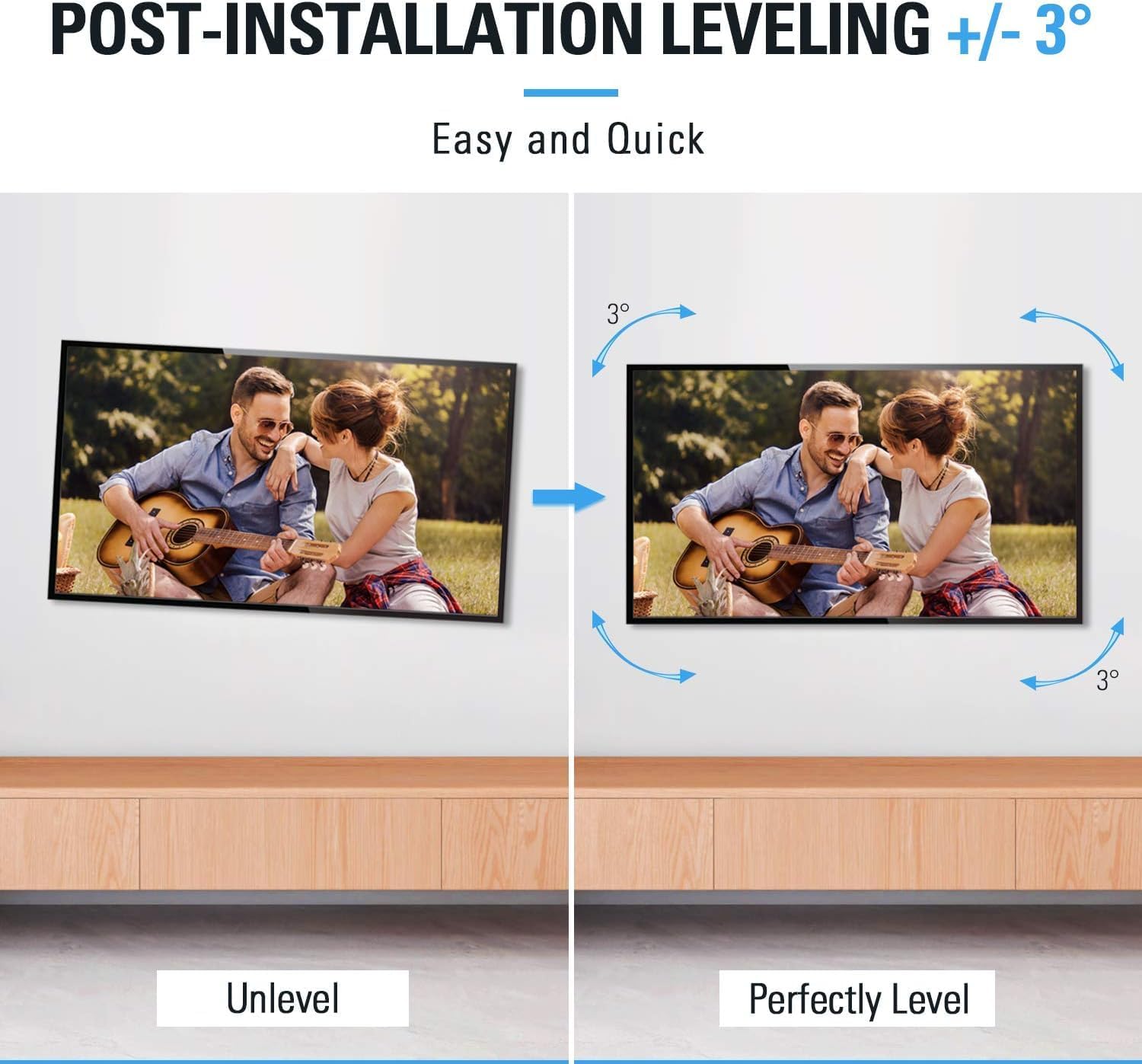 Mounting Dream TV Mount Full Motion TV Wall Mounts for 32-65 Inch Flat Screen TV, Wall Mount TV Bracket with Dual Arms, Max VESA 400x400mm and 99 LBS, Fits 16", 18", 24" Studs MD2380-24K-04 TV Mounts