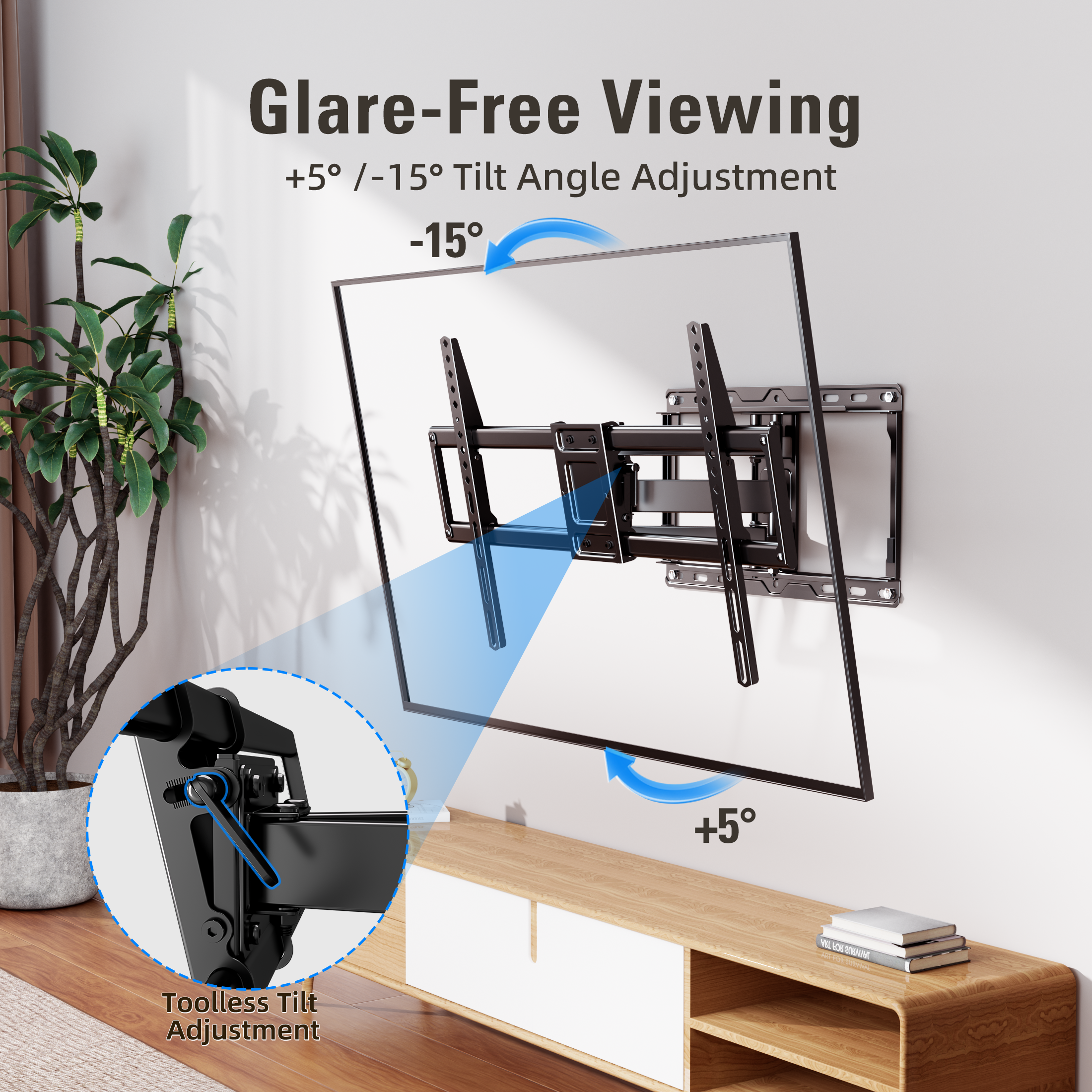 Fitmetal F27207 Large Full Motion TV Wall Mount for 47-92 inch TVs Swivels Tilts Extension Rotation Holds up to 132lbs Max VESA 600x400mm, Fit 16" Wood Stud