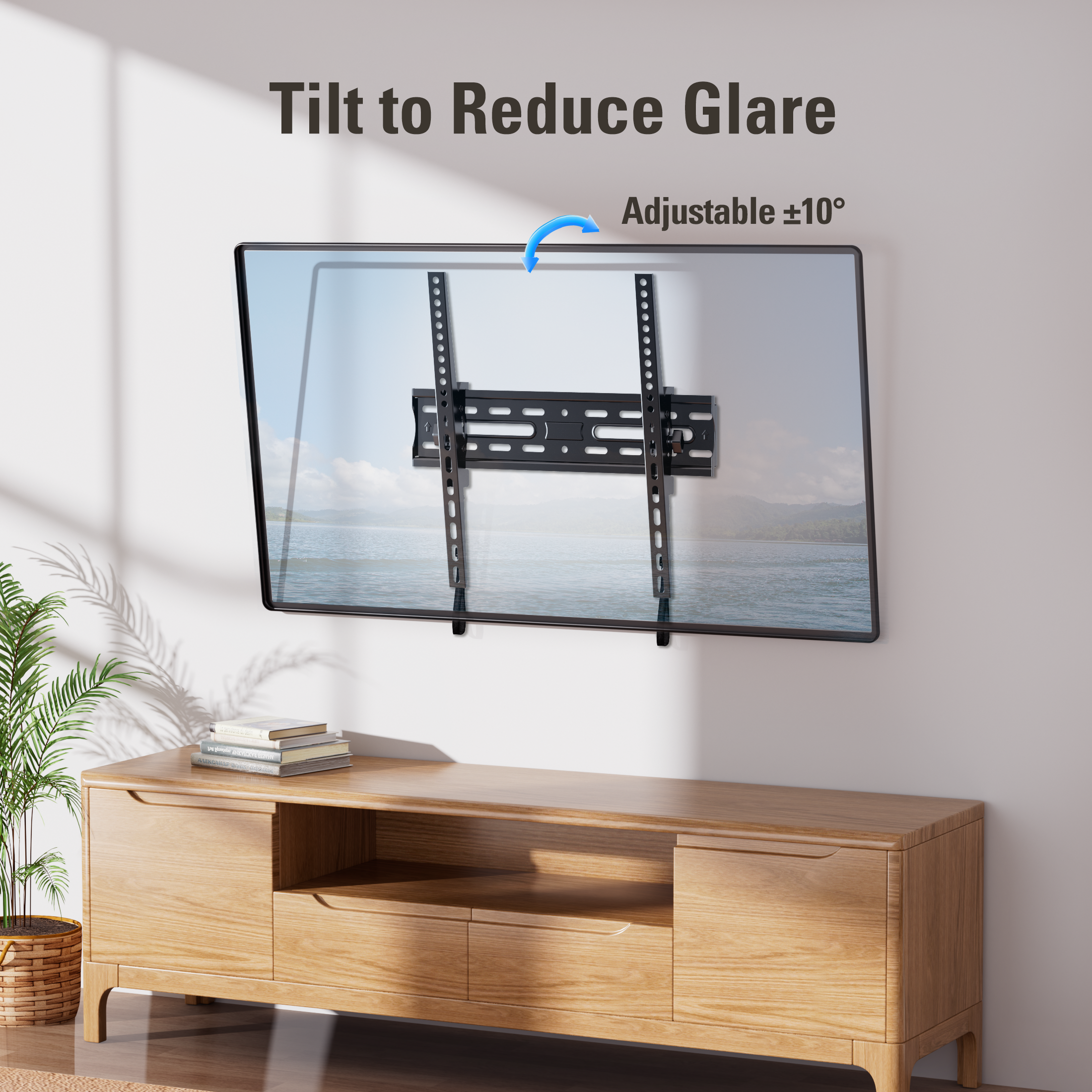 Fitmetal Large Tilt TV Wall Mount for 32" to 86" TVs, Holds up to 99 lbs，Max VESA 400x400mm F24904