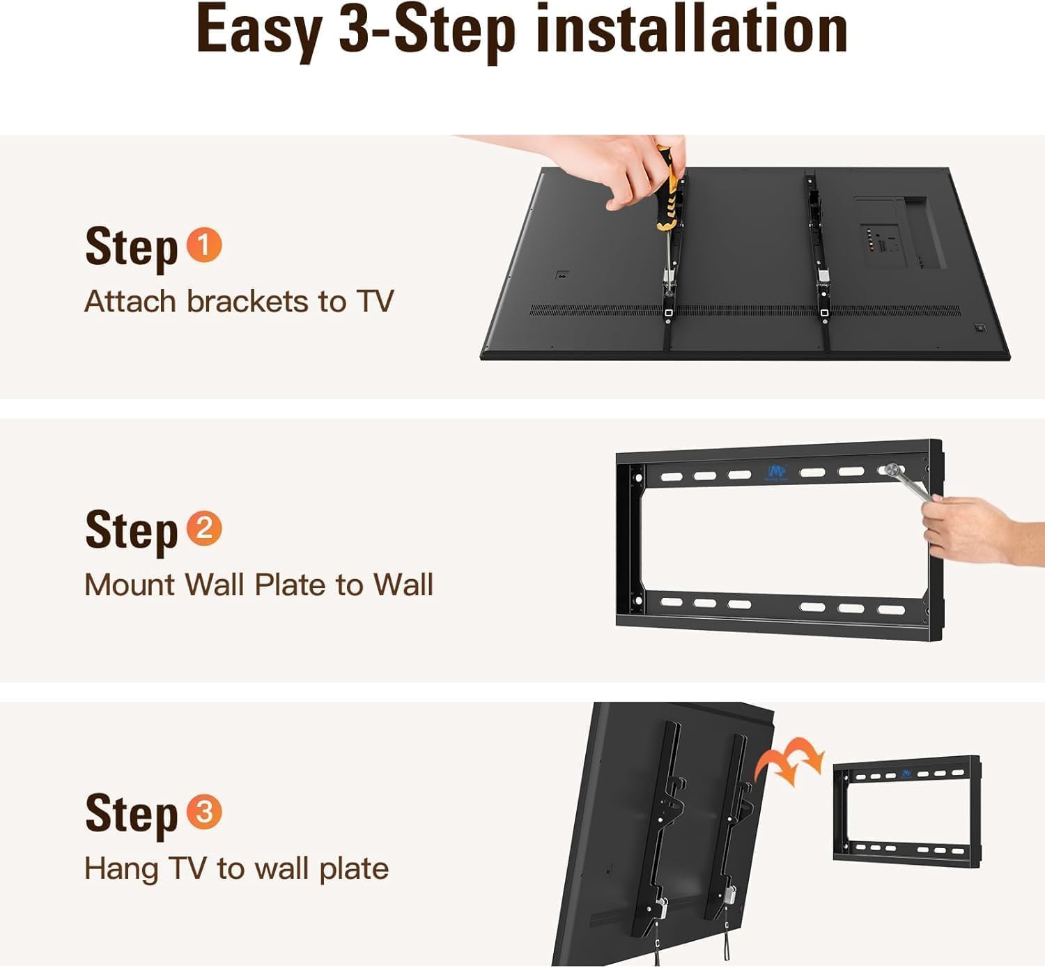 Mounting Dream Tilt TV Wall Bracket for 26-60" TV Max VESA 400x400mm 40kg MD2268-MK-02