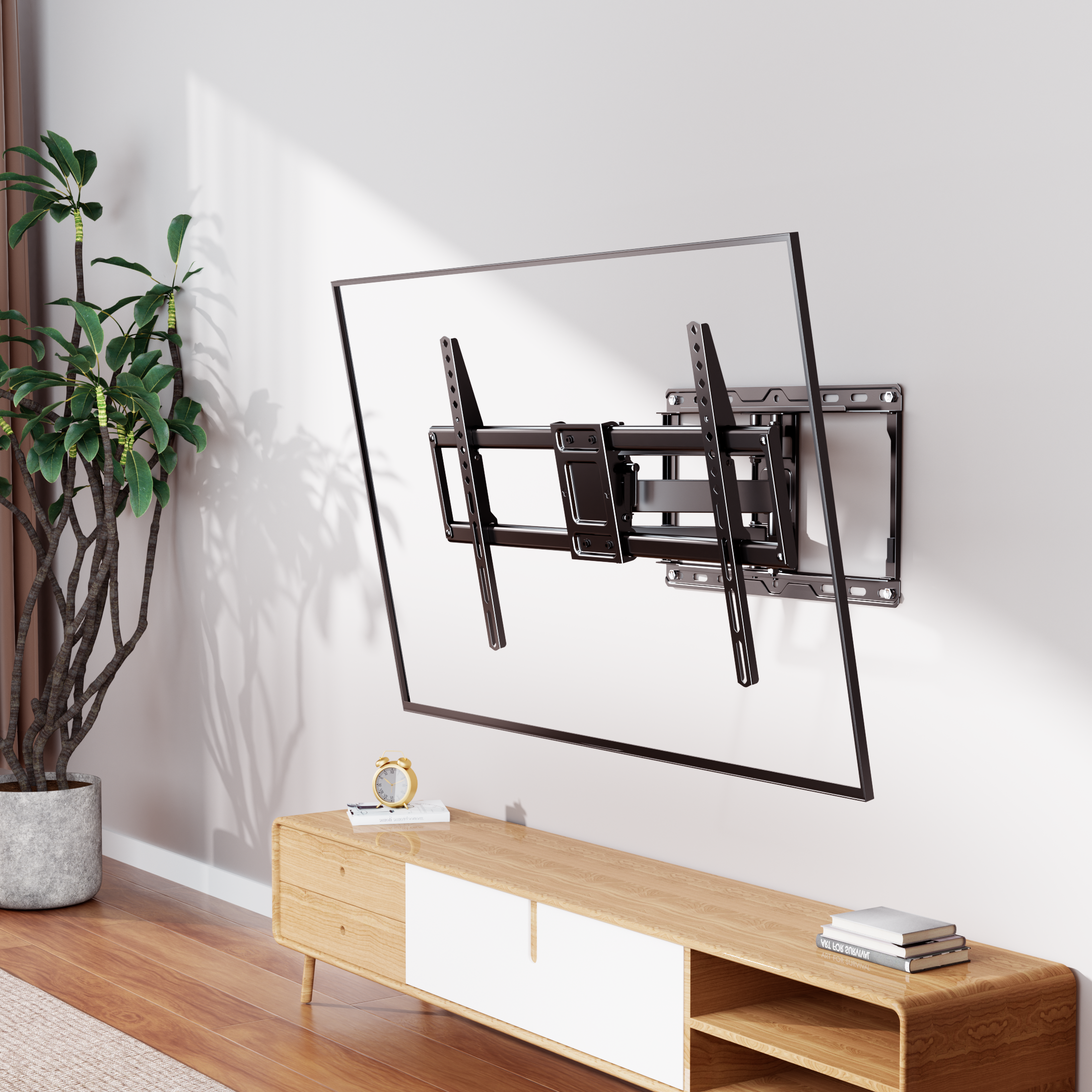Fitmetal F27207 Large Full Motion TV Wall Mount for 47-92 inch TVs Swivels Tilts Extension Rotation Holds up to 132lbs Max VESA 600x400mm, Fit 16" Wood Stud